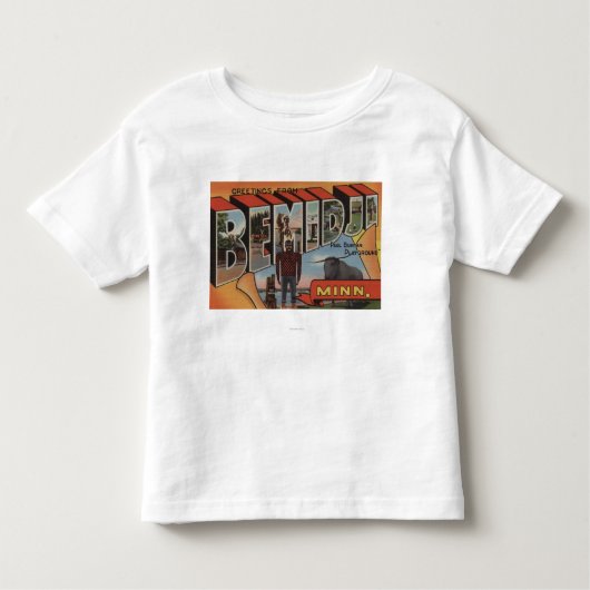 Bemidji, Minnesota - Grote lettertjes Kinder Shirts (Voorkant)