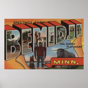 Bemidji, Minnesota - Grote lettertjes Poster