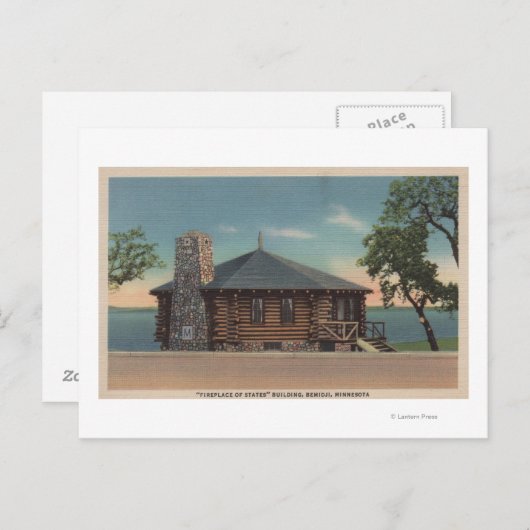 Bemidji, MN - Uitzicht van Fireplace of States Bld Briefkaart (Voorkant / Achterkant)