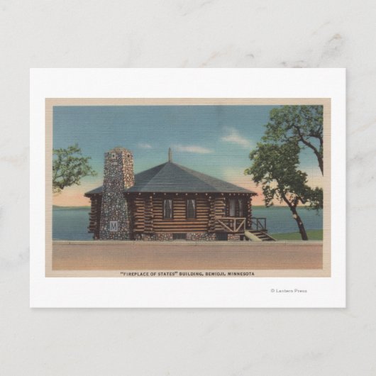Bemidji, MN - Uitzicht van Fireplace of States Bld Briefkaart (Voorkant)