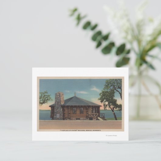 Bemidji, MN - Uitzicht van Fireplace of States Bld Briefkaart (Staand voorkant)