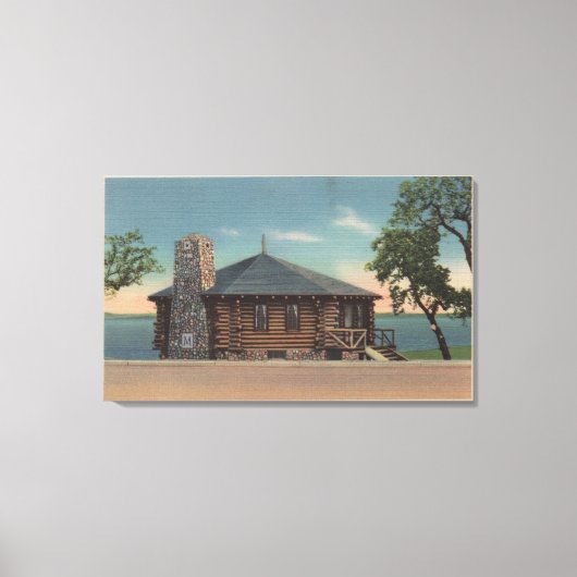 Bemidji, MN - Uitzicht van Fireplace of States Bld Canvas Afdruk (Voorkant)