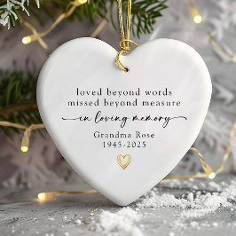 Bemind Voorbij Woorden In Lieve Herinnering Script Keramisch Ornament