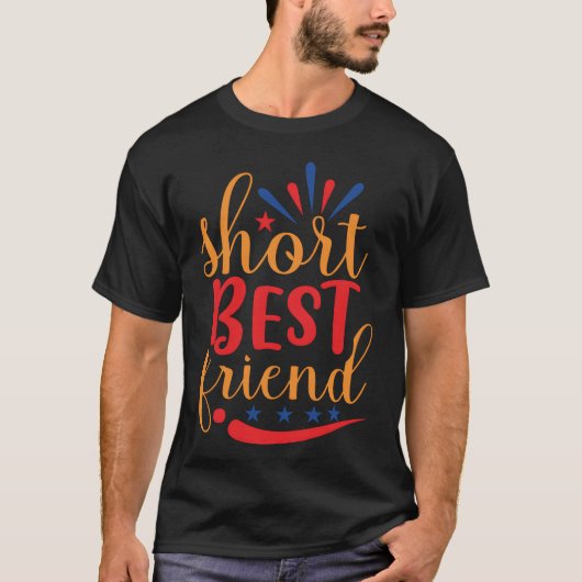 Beminde Korte Sidekick Mijn Korte Beste Vriend vri T-shirt (Voorkant)