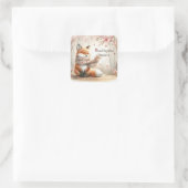 Beminde vossticker met een zweem van fantasie vierkante sticker (Tas)
