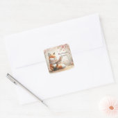Beminde vossticker met een zweem van fantasie vierkante sticker (Envelop)