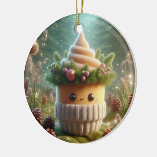 Beminnelijk Pine Cone Creature Keramisch Ornament (Links)