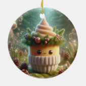 Beminnelijk Pine Cone Creature Keramisch Ornament (Achterkant)