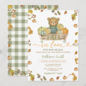 Beminnelijke beer pompoen baby shower Herfst Najaa Kaart (Voorkant / Achterkant)