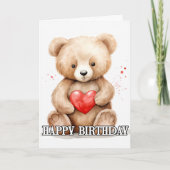 Beminnelijke kleine teddybeer kaart (Voorkant)