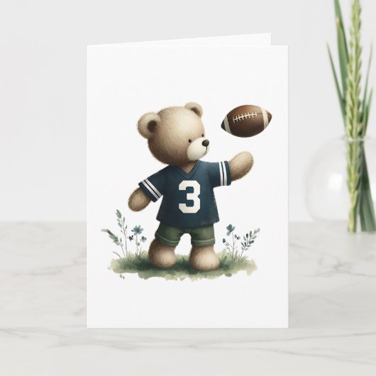 Beminnelijke Teddy Bear Football Speler Blank Groe Kaart (Voorkant)