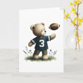 Beminnelijke Teddy Bear Football Speler Blank Groe Kaart (Gele Bloem)