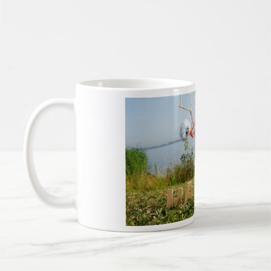 Bemoedigende fubby vibe. koffiemok (Links)
