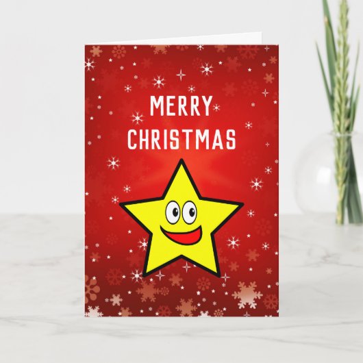 Bemoedigende Kerst Gouden Ster Feestdagen Kaart (Voorkant)