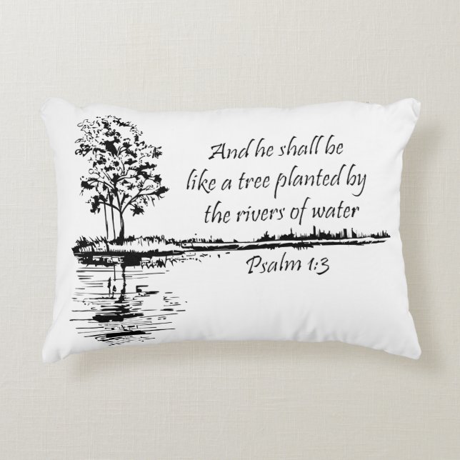 Bemoedigende Schrift Psalm 1:3  Accent Kussen (Voorkant)