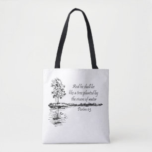 Bemoedigende Schrift Psalm 1:3 Tote Bag