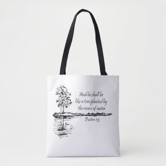 Bemoedigende Schrift Psalm 1:3 Tote Bag (Voorkant)