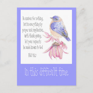 Bemoedigende Schriftuur Blauwe Vogel Tuin Vogel Briefkaart
