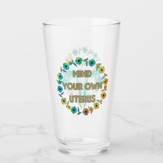 Bemoei je met je eigen baarmoeder | Empowering Fem Glas (Achterkant)