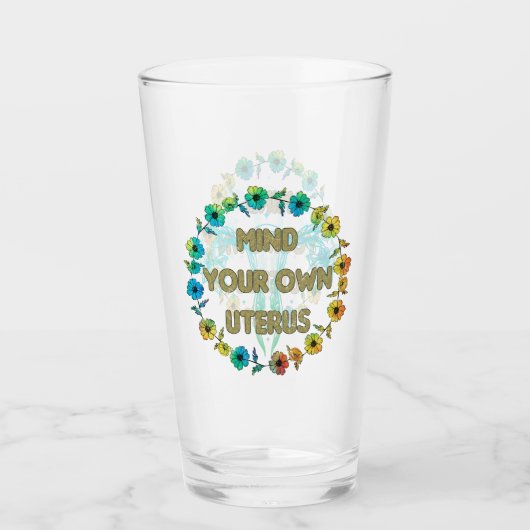 Bemoei je met je eigen baarmoeder | Empowering Fem Glas (Voorkant)