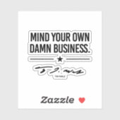 Bemoei je met je eigen zaken - Tim Walz Sticker (Vel)