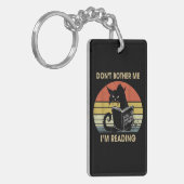 Bemoei me niet dat ik cat Reading Books lees Sleutelhanger (Voorkant Links)