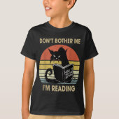 Bemoei me niet dat ik cat Reading Books lees T-shirt (Voorkant)