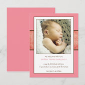 Bemonstering Amber Birth kondiging Aankondigingskaart (Voorkant / Achterkant)