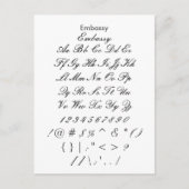 Bemonsteringsblad voor Zazzle-lettertype Briefkaart (Voorkant)