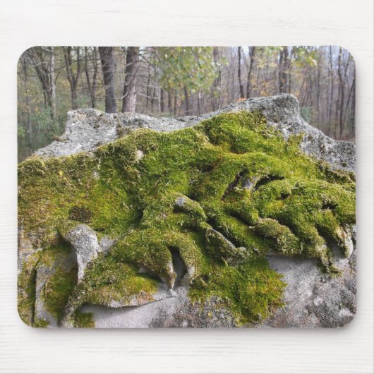 Bemoste Gebroken Grafsteen Muismat (Voorkant)