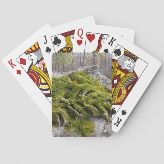 Bemoste Gebroken Grafsteen Pokerkaarten (Achterkant)