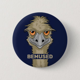 Bemused Funny Emu Pun Ronde Button 5,7 Cm