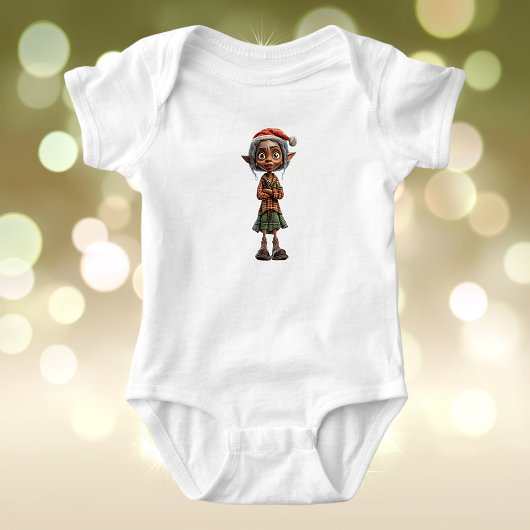 Bemused Grandma Christmas Elf Baby Bodysuit