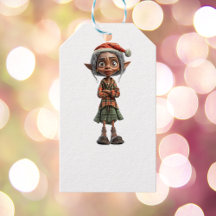 Bemused Oma Christmas Elf White Gift Label
