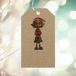 Bemused Oma Kerst Elf Kraft Gift Labels Cadeaulabel