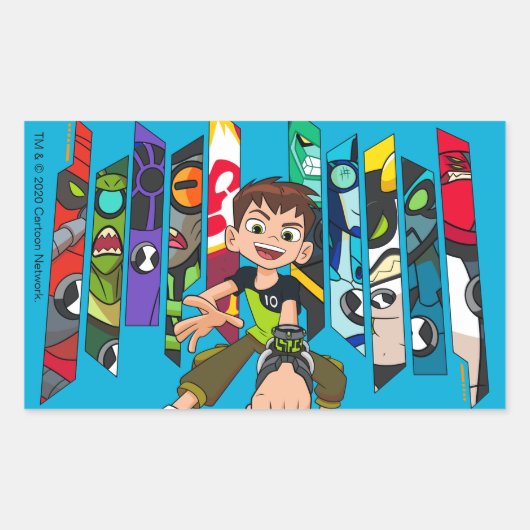 Ben 10 Alien Collectie Graphic Rechthoekige Sticker (Voorkant)