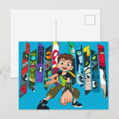 Ben 10 Alien Collectie Graphic Uitnodiging Briefkaart (Voorkant / Achterkant)