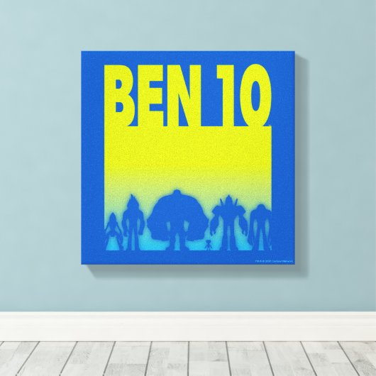 Ben 10 Alien Line-up Logo Canvas Afdruk (Insitu (Houten vloer))