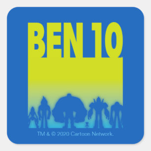 Ben 10 Alien Line-up Logo Vierkante Sticker
