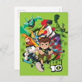 Ben 10 Alien Rush Graphic Uitnodiging Briefkaart (Voorkant / Achterkant)