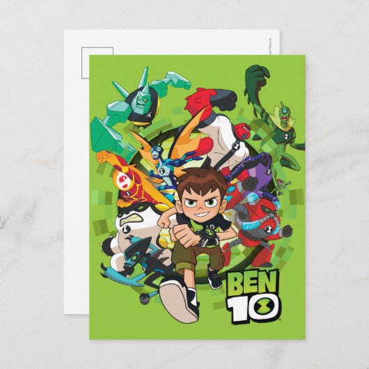 Ben 10 Alien Rush Graphic Uitnodiging Briefkaart (Voorkant / Achterkant)