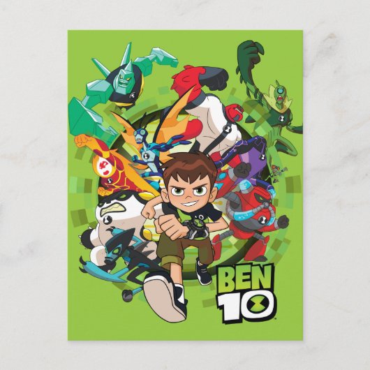 Ben 10 Alien Rush Graphic Uitnodiging Briefkaart (Voorkant)