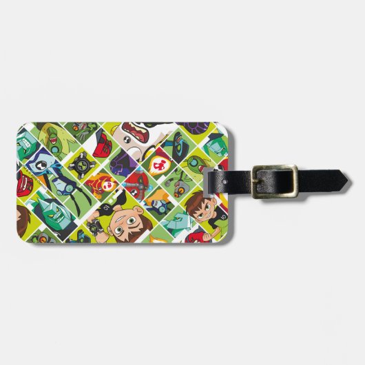 Ben 10 Alien Tegel Pattern Bagagelabel (Voorkant horizontaal)