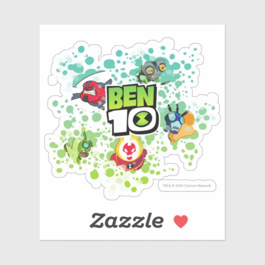 Ben 10 Alien Vormen Bubble Grafisch Sticker (Vel)