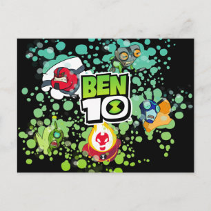 Ben 10 Alien Vormen Bubble Grafisch Uitnodiging Briefkaart