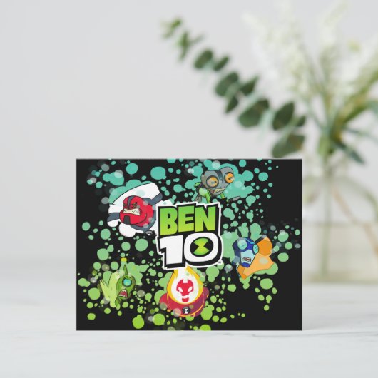 Ben 10 Alien Vormen Bubble Grafisch Uitnodiging Briefkaart (Staand voorkant)