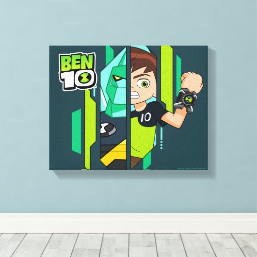 Ben 10 Diamondhead DNA Transformatie Canvas Afdruk (Insitu (Houten vloer))