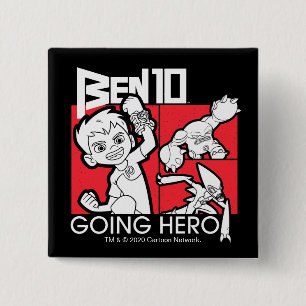 Ben 10 die Hero gaat Vierkante Button 5,1 Cm