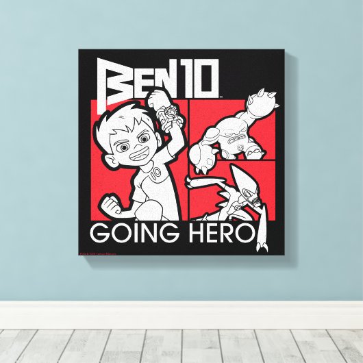 Ben 10 Going Hero Canvas Afdruk (Insitu (Houten vloer))