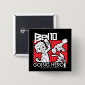 Ben 10 Going Hero Vierkante Button 5,1 Cm (Voorkant /achterkant)
